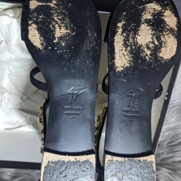 Gorgeous Giuseppe Zanotti Black Sandals Size 41 - Picture 10 of 10